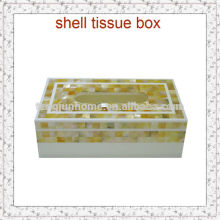 CGM-TB02 Rectangle Golden Mother of Pearl Tissue Box Shell Mosaic